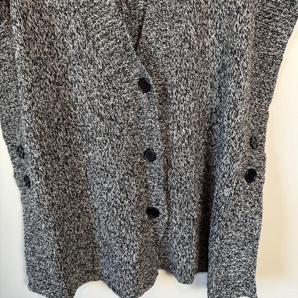 Ulla Popken Womens Sz 20-26 Cardigan Sweater Gray Short Sleeve Oversized Cozy - Picture 6 of 9